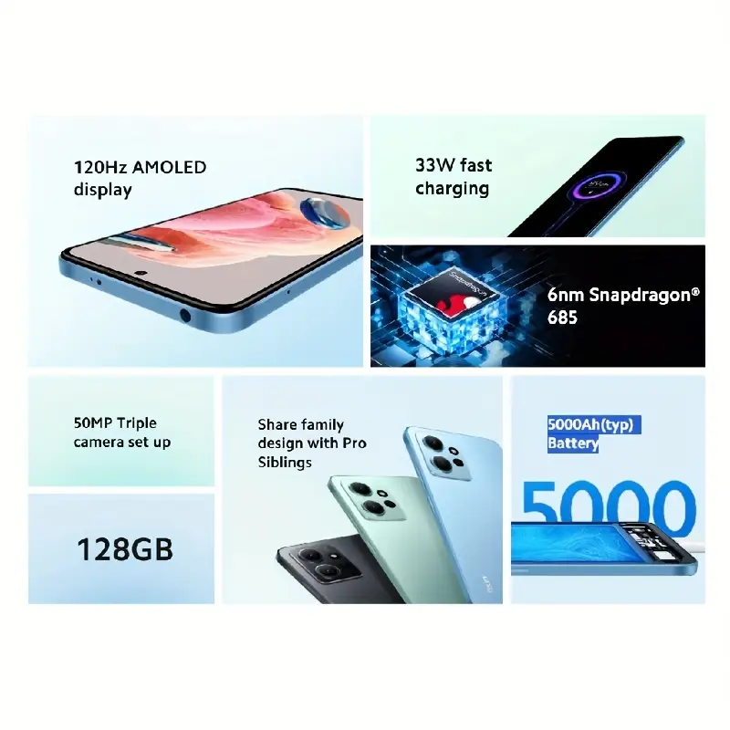Redmi Note 12 256GB, 8GB RAM, Smartphone 5G, Double SIM